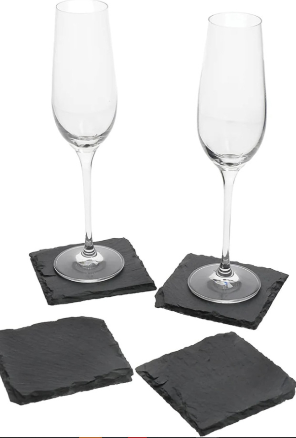 SOTTOBICCHIERI ARDESIA QUADRATI PERSONALIZZATI-set di 4 pz - immagine 4