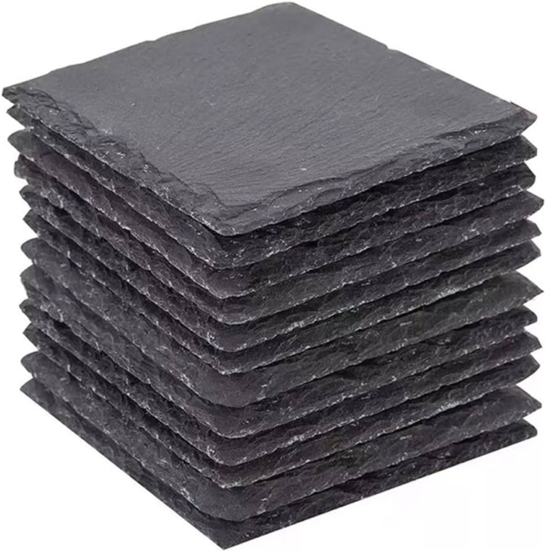 SOTTOBICCHIERI ARDESIA QUADRATI PERSONALIZZATI-set di 4 pz - immagine 3