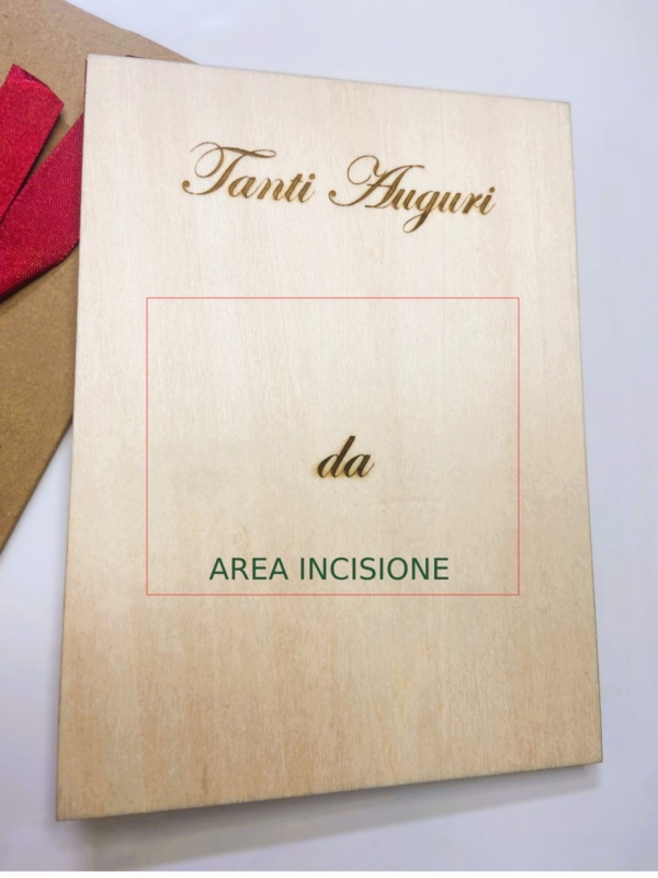 Biglietto Auguri  Personalizzato in Legno con Busta - immagine 23