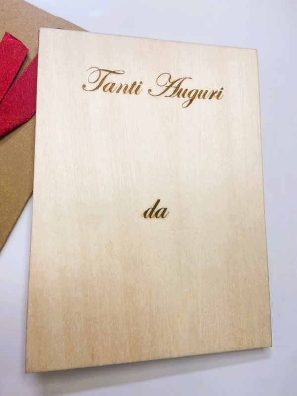 Biglietto Auguri  Personalizzato in Legno con Busta - immagine 18