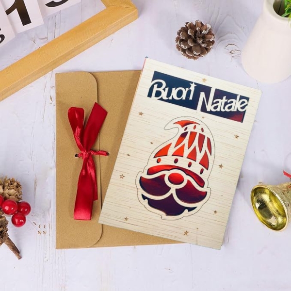 Biglietto Auguri  Personalizzato in Legno con Busta - immagine 22