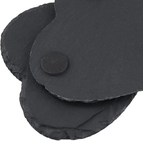 Sottobicchiere in Ardesia Naturale  a Forma di Cuore  - 4 pezzi - immagine 3
